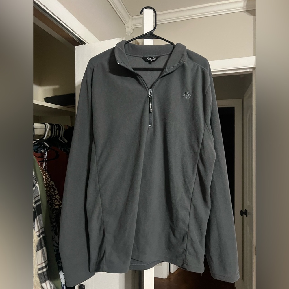 Aeropostale Men's Dark Gray Quarter-Zip Jacket. Sleepwear Brand.